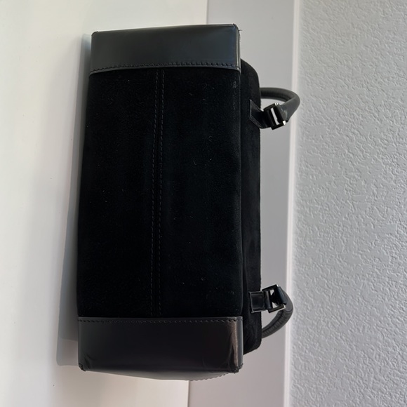 Preowned Fratelli Rossetti black handbag suede & leather, shoulder strap… - Picture 3 of 9